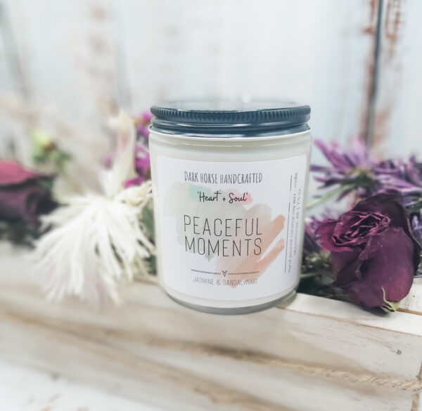 PEACEFUL MOMENTS - Jasmine + Sandalwood Scented Soy Candle