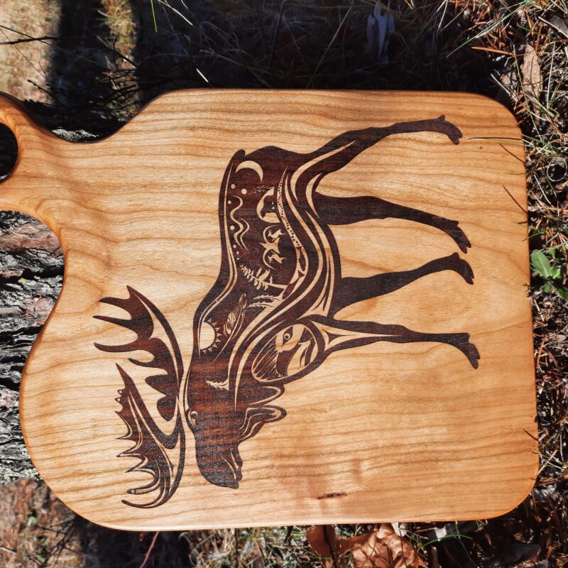 'He Who Stands Tall on the Land' wooden cutting board/charcuterie board