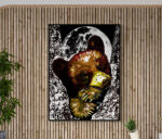 Brown Bear Cub in a Tree, Hand drawn Original Wall Art