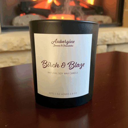 ¨Birch & Blaze¨ Scented Candle / Bougie Lueur de Braise, 227 g. - Free Shipping