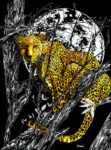 Cheetah in a Tree, Hand drawn Original Wall Art - Digital Download