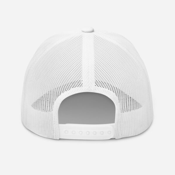 Embroidered White Trucker Cap-G&R Lotus Flower