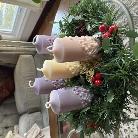 Advent Candle Set with Wreath (by Scents in Fields)