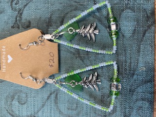 Beaded earrings - Christmas tree