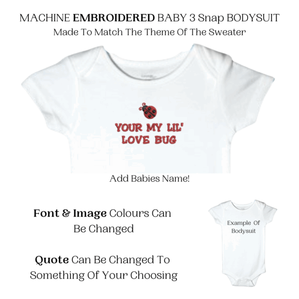 Ladybug Baby Sweater, Handmade Knitted Baby Sweater, Personalized Baby Sweater