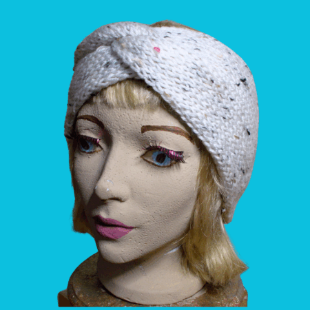 Aran Tweed Knit Turban Style Earwarmer