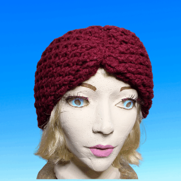 Burgundy Country Cottage Cinched Style Earwarmer