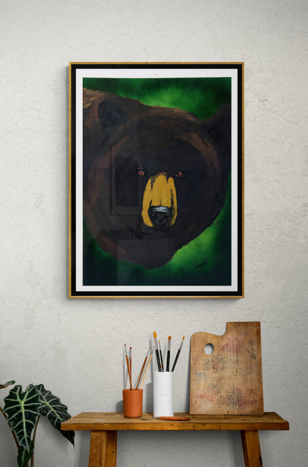 Brown Bear, Hand Painted Original Wall Art - Digital Download