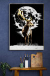 Deer in the Moonlight, Hand drawn Original Wall Art - Digital Download