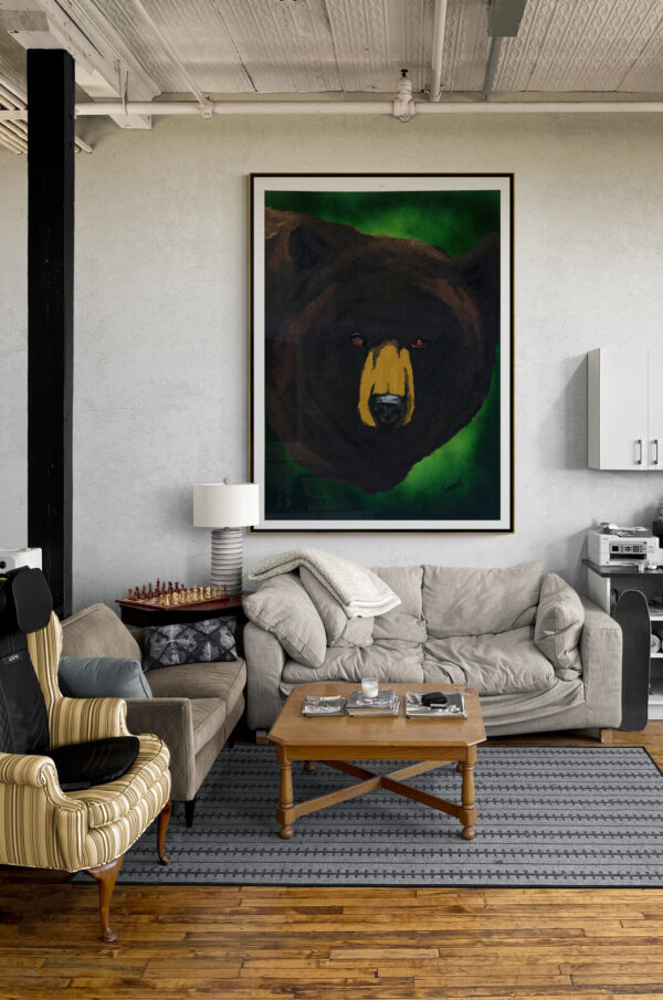 Brown Bear, Hand Painted Original Wall Art - Digital Download