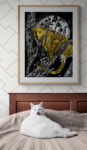Cheetah in a Tree, Hand drawn Original Wall Art - Digital Download