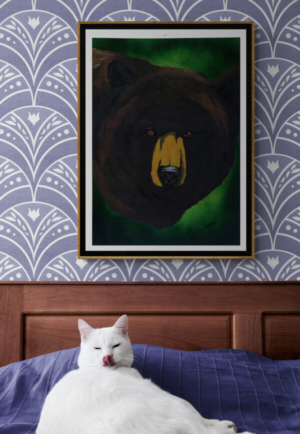 Brown Bear, Hand Painted Original Wall Art - Digital Download