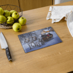 Winter Sleigh Ride Magic – Glass Cutting Board