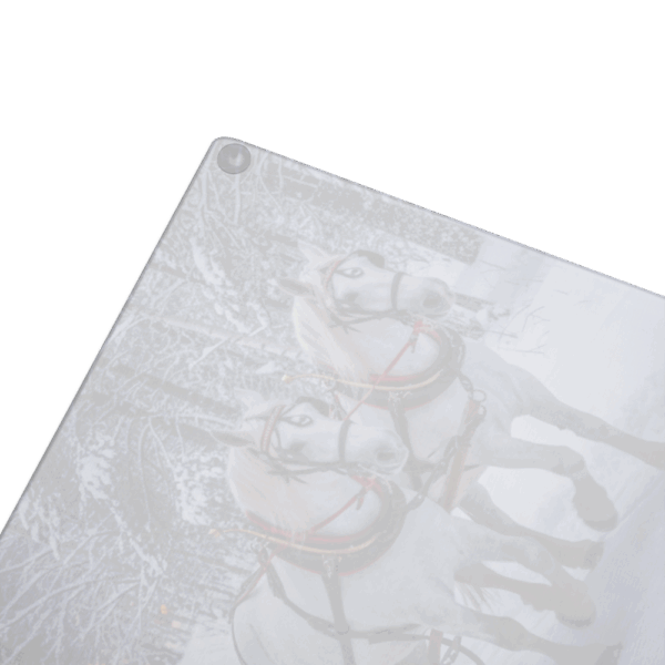 Winter Sleigh Ride Magic – Glass Cutting Board