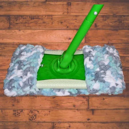 Hand-Crocheted Plush Mop Cover: Eco-Friendly Reusable Duster