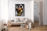 Brown Bear Cub in a Tree, Hand drawn Original Wall Art