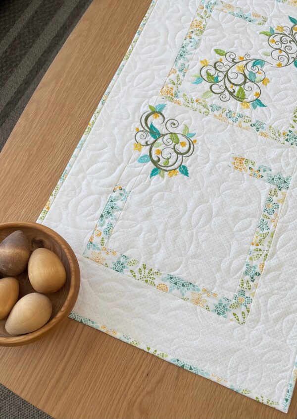 Floral Embroidered Table Topper