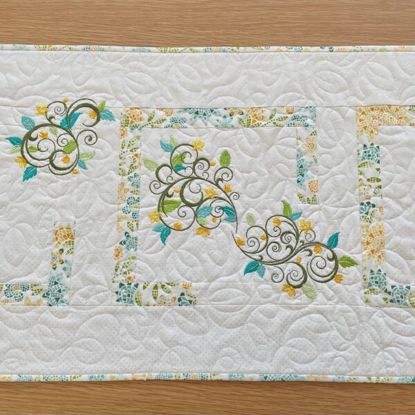 Floral Embroidered Table Topper