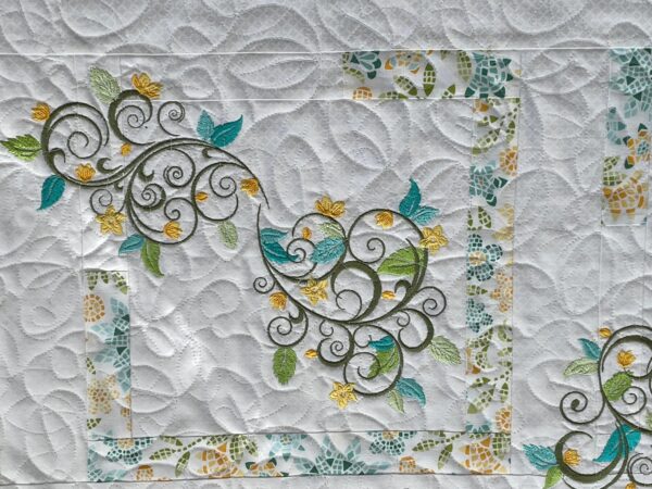 Floral Embroidered Table Topper