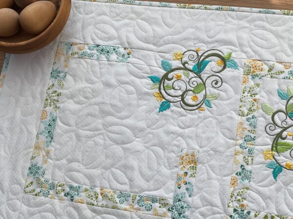Floral Embroidered Table Topper