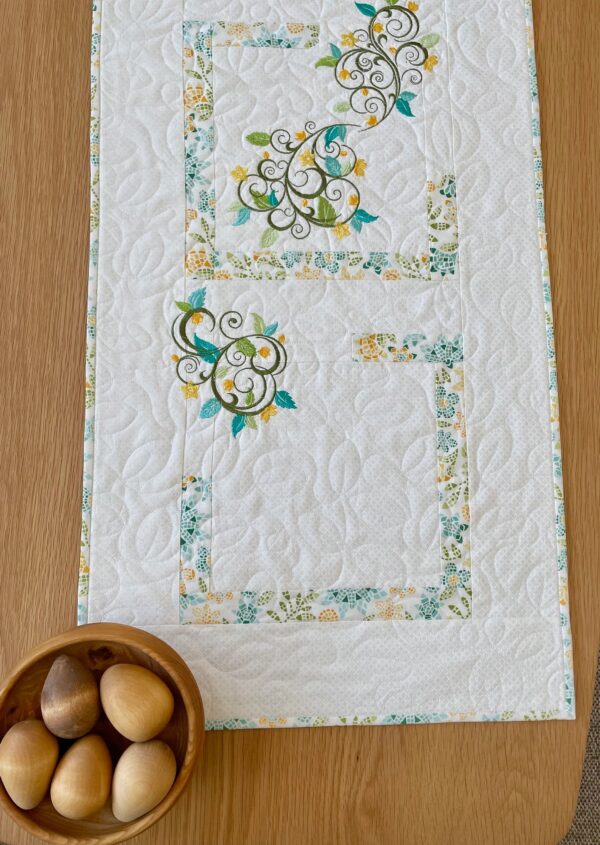 Floral Embroidered Table Topper