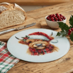 Highland Holiday Cheer – Glass Cutting Board