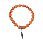 Every Child Matters Bracelet with Orange Crackle Glass & Copper Feather - Donation to IRSSS