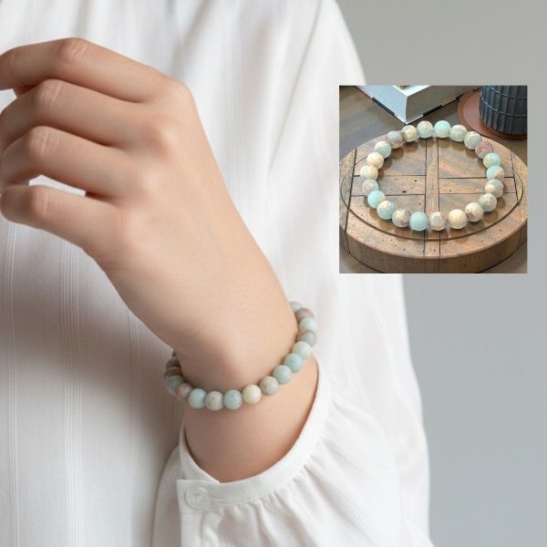 8mm Agalmatolite Beaded Stretch Bracelet