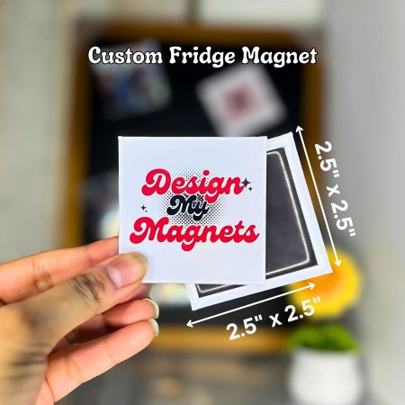 Custom Button Fridge Magnets – 2.5" x 2.5" Square | Personalized Picture Magnets