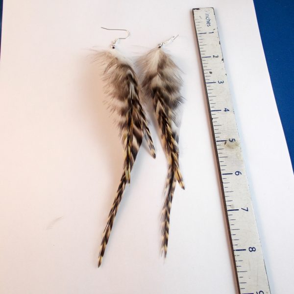 feather earrings Chinchilla real feathers natural feathers