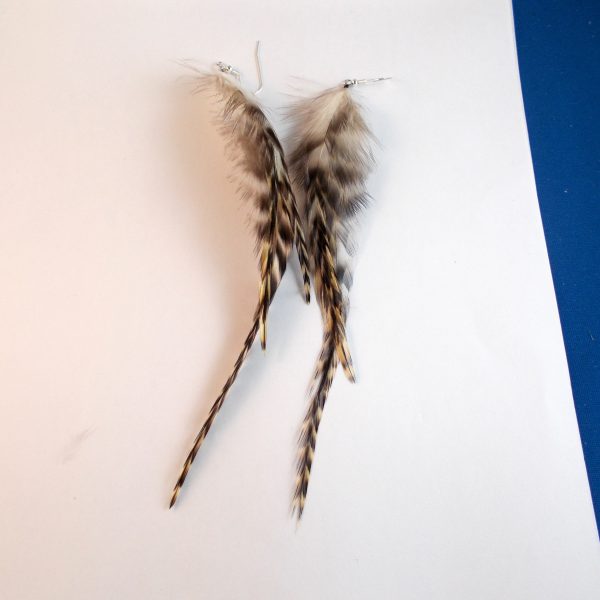 feather earrings Chinchilla real feathers natural feathers
