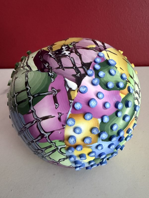Handcrafted Polymer Clay 3-1/2" Unique Patterned Vase