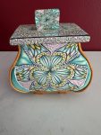 Handcrafted Polymer Clay 4" Unique Kaleidoscope Patterned Container