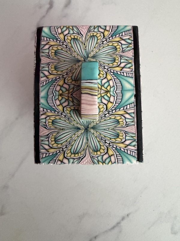 Handcrafted Polymer Clay 4" Unique Kaleidoscope Patterned Container