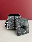 Handcrafted Polymer Clay 3-1/2" Unique Patterned Container
