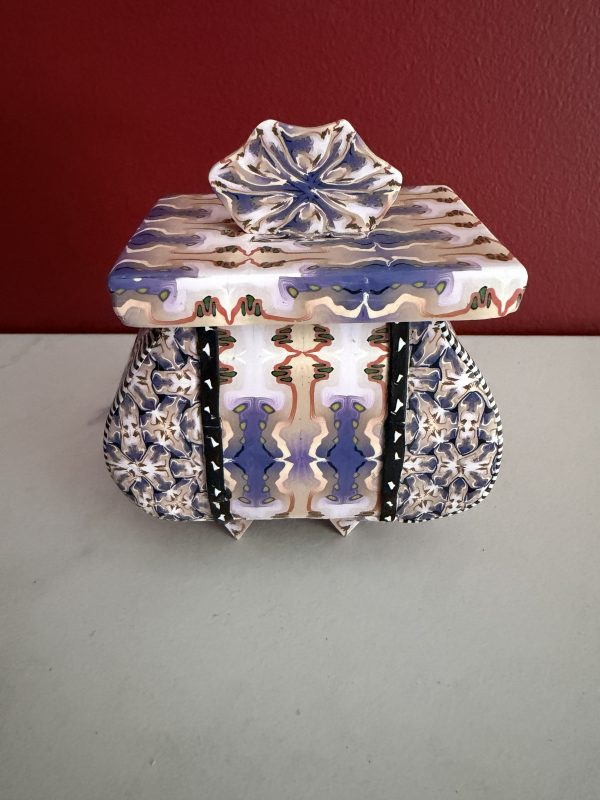 Handcrafted Polymer Clay 3-1/2" Unique Patterned Container