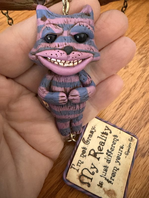 Polymer Clay Unique Chesire Cat (Alice in Wonderland) Wall Hanging Decor