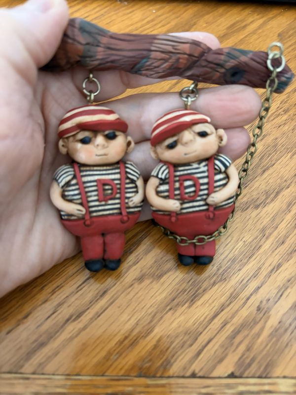 Polymer Clay Unique Tweedle Dum and Tweedle Dee (Alice in Wonderland) Wall Hanging Decor