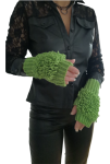 Knit Fingerless Loop Designer Gloves Green