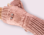 Owl Knit Fingerless Gloves Mittens ArmWarmer Hooter Night Bird