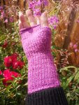 Pink Grape Soda HandKnit Fingerless Texting Gloves Mittens