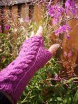 Pink Grape Soda HandKnit Fingerless Texting Gloves Mittens