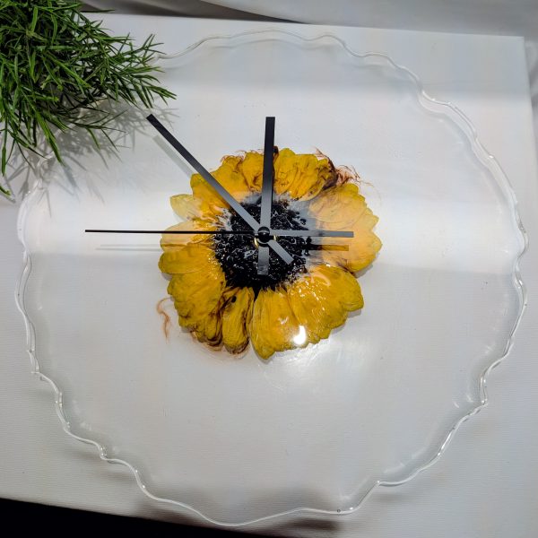 Pressed Dried Sunflower Clock