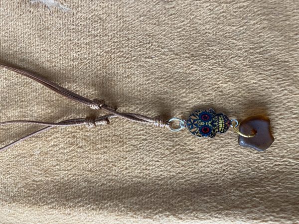 sea glass & skull necklace