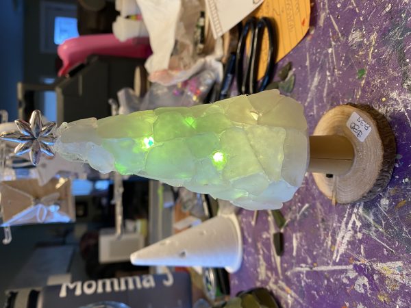 Light up sea glass tree