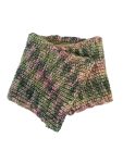 Green Pink Handknit Minimalist Infinity Scarf