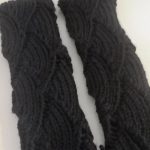 Black Knitted Fingerless Lace Armwarmer