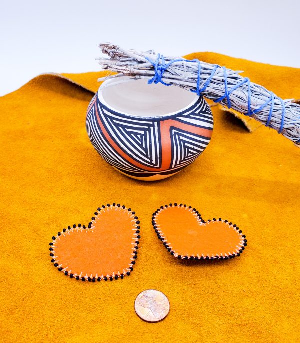 Orange Shirt Day Beaded Heart Pin: Indigenous Beadwork Brooch
