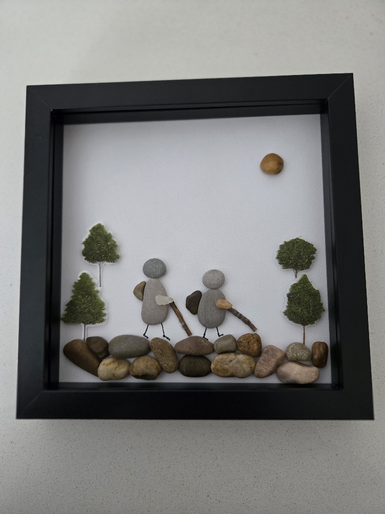 Pebble Art Hiking- 8" x 8"