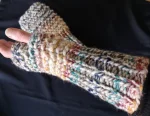 Chunky Knit Fingerless Gloves ArmWarmers Wool Blend
